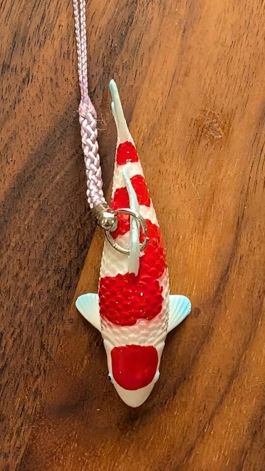 Kohaku - Miniature Koi Keychain Pendant