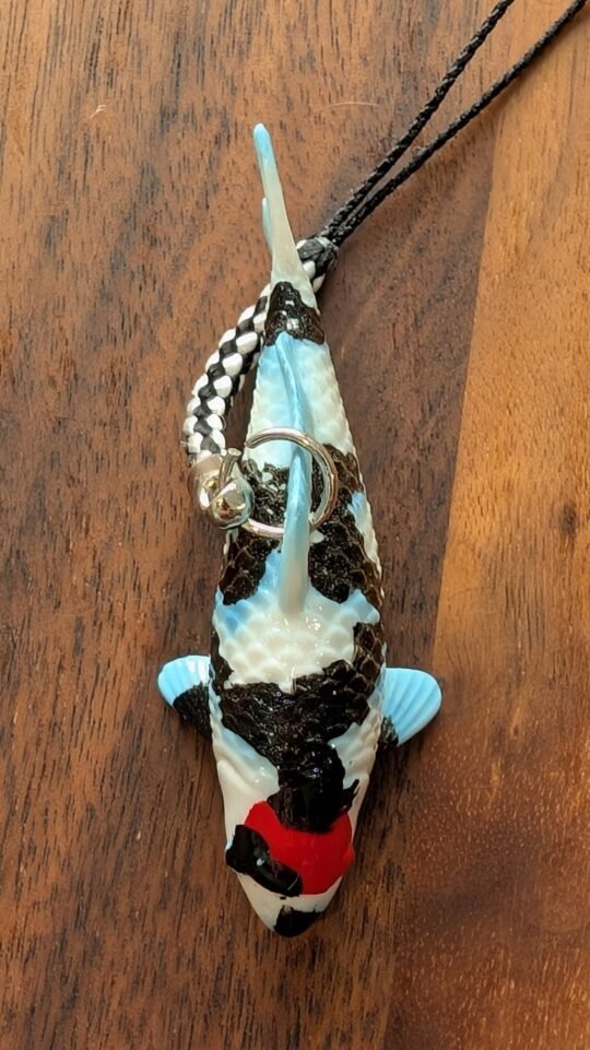 Tancho Showa - Miniature Koi Keychain Pendant