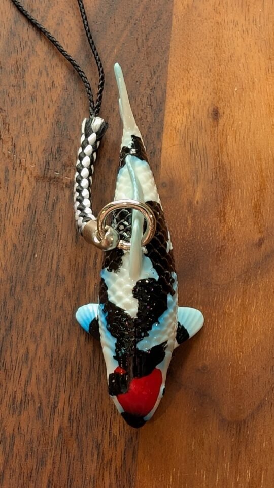 Tancho Showa - Miniature Koi Keychain Pendant
