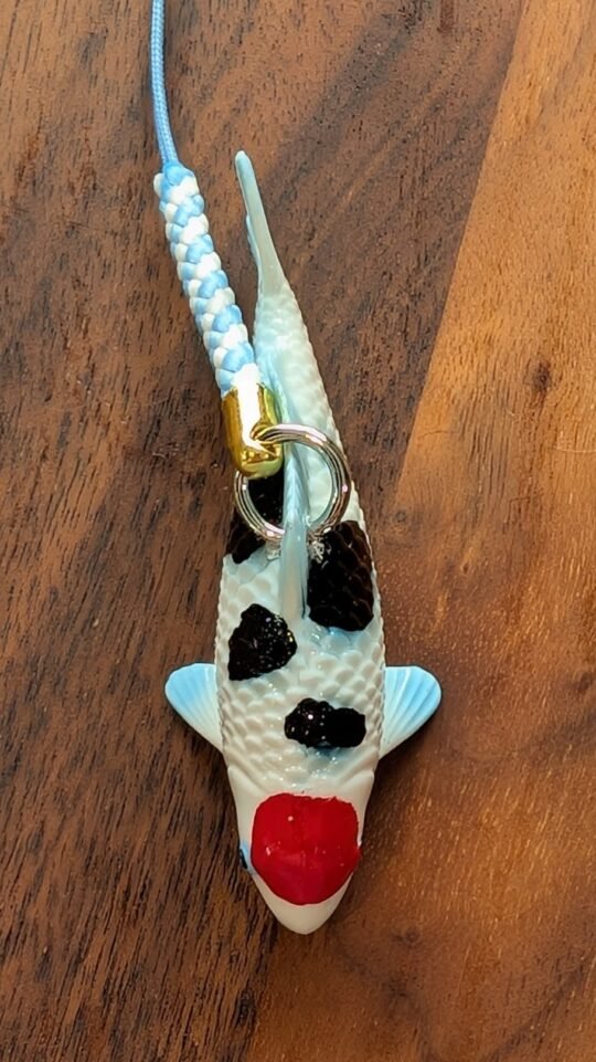 Tancho Sanke - Miniature Koi Keychain Pendant